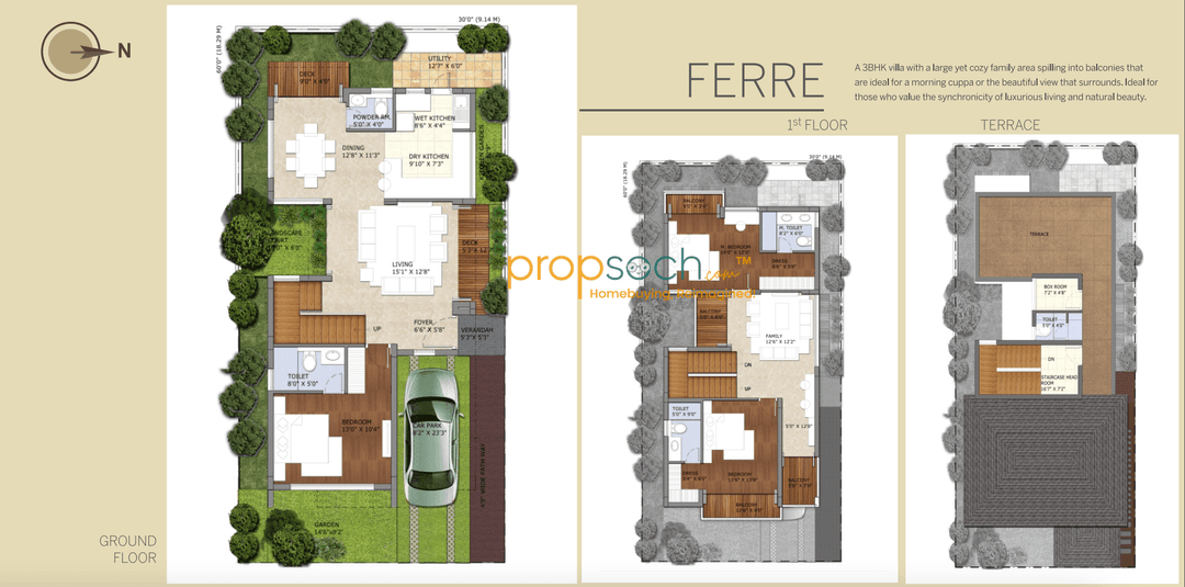 Azven Breathe,Sarjapur Road,Bengaluru- 3BHK Floor Plan