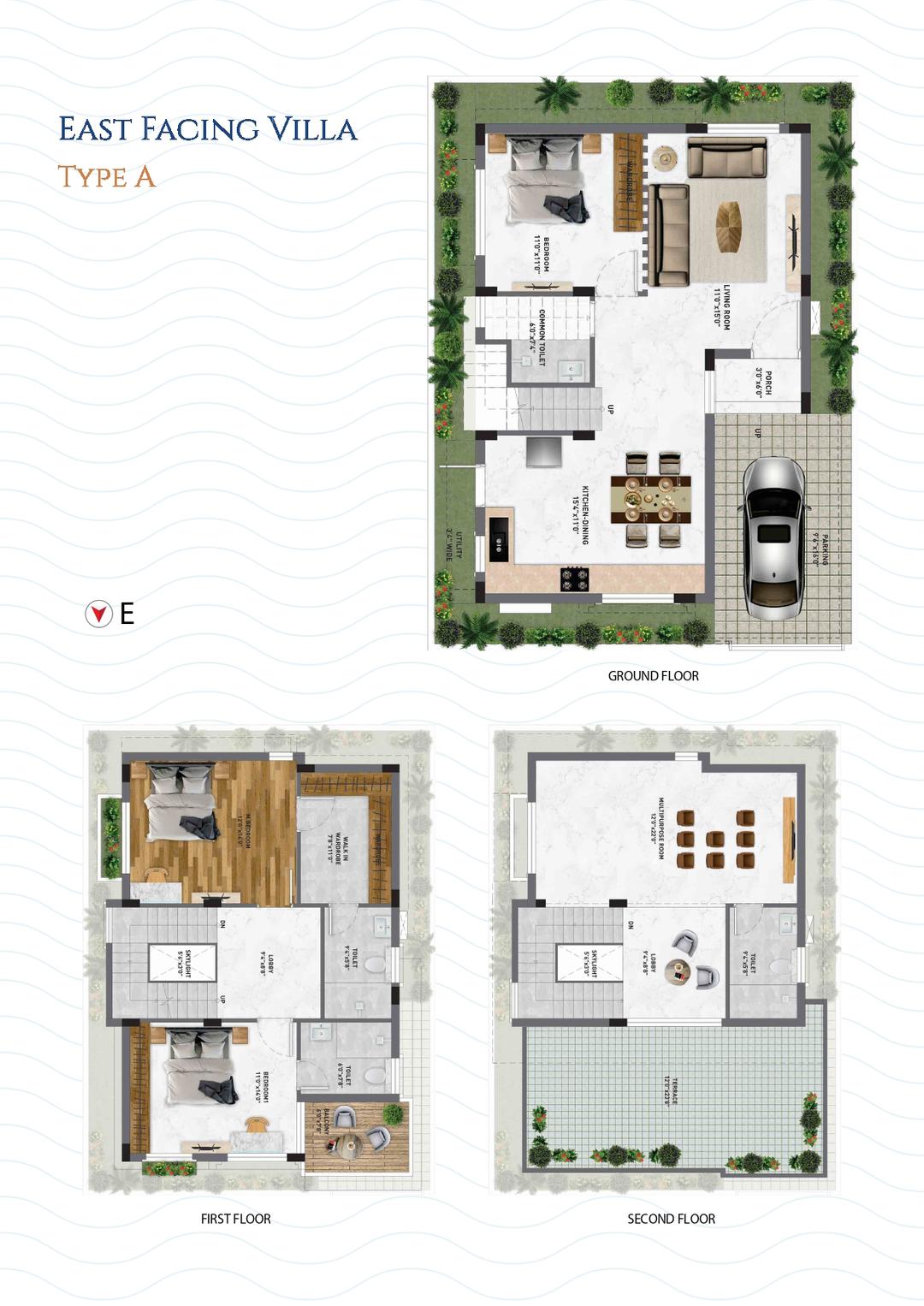 Preeti Iksa Ville,Yelahanka,Bengaluru- 3BHK Floor Plan