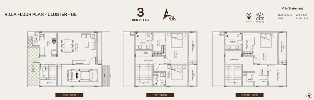 ELV Akruthi Ark,Anekal,Bengaluru- 3BHK Floor Plan