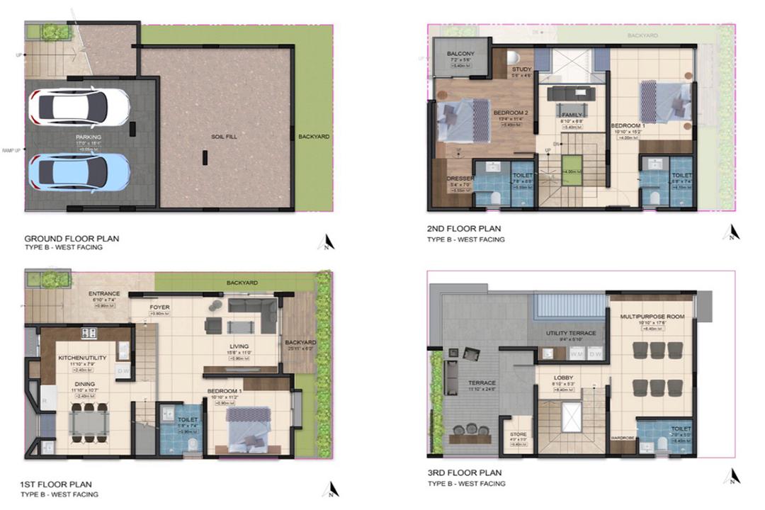 Pelican Square,Sarjapur,Bengaluru- 4BHK Floor Plan