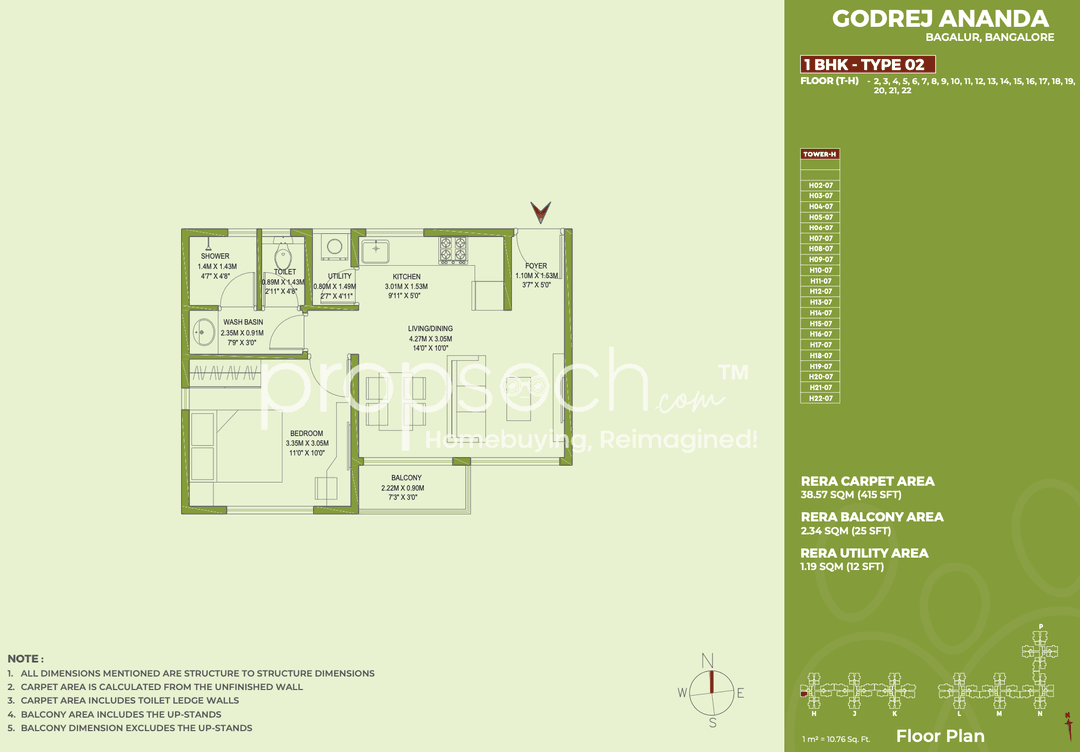 Soul Godrej Ananda,Bagalur,Bengaluru- 1BHK Floor Plan