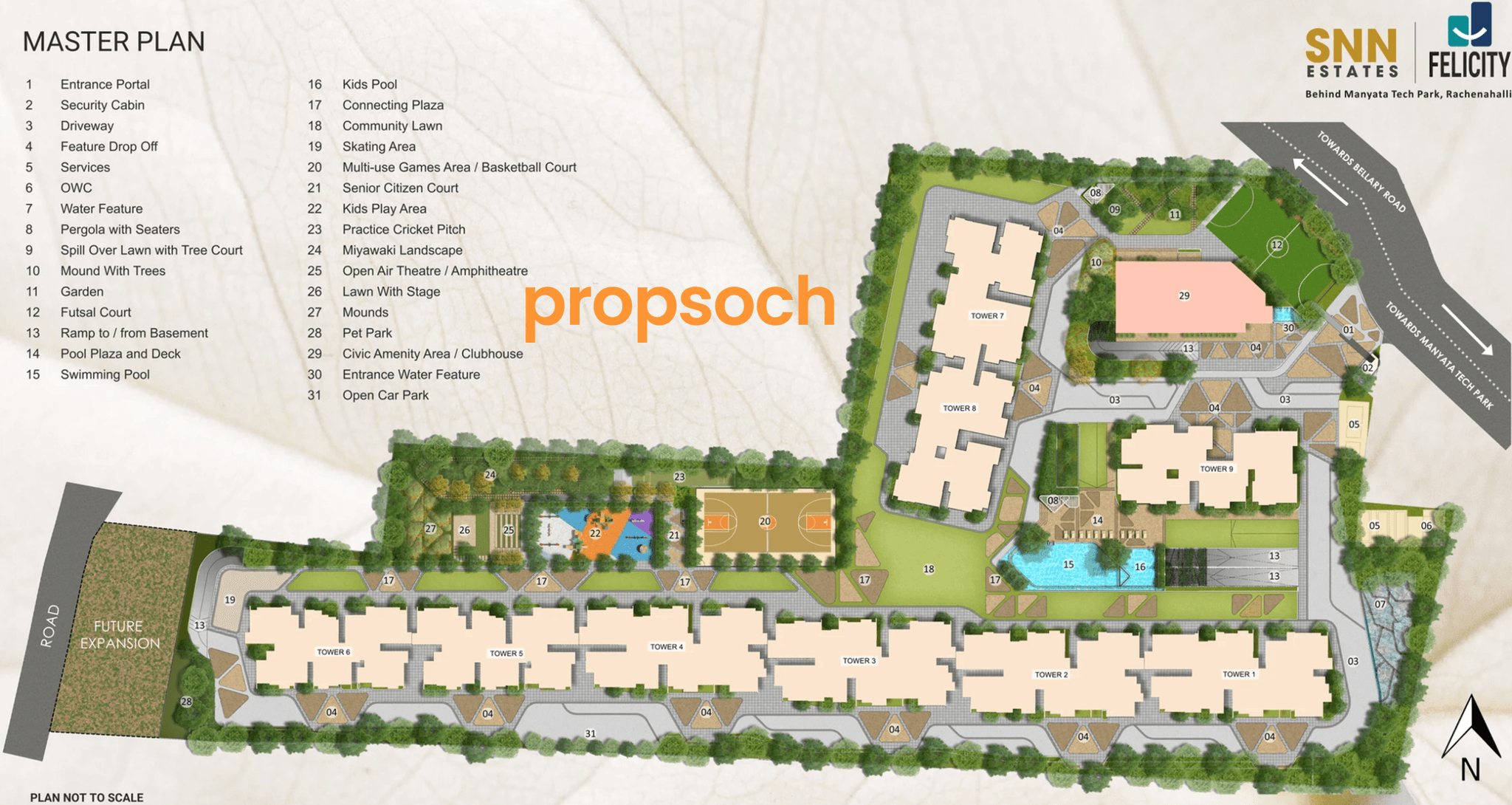 SNN Felicity,Jakkur,Bengaluru- Master Plan