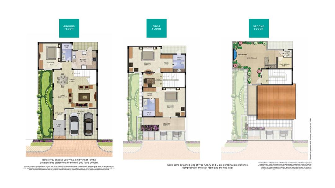 Purvankara Sound Of Water Phase 2,Bannerghatta Road,Bengaluru- 3BHK Floor Plan