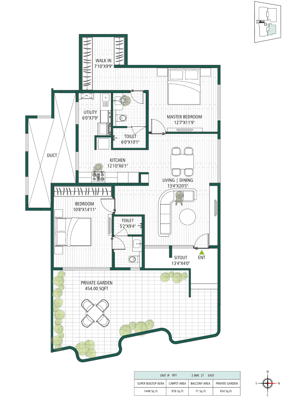 Concorde Neuhaus,HSR Layout,Bengaluru- 2BHK Floor Plan