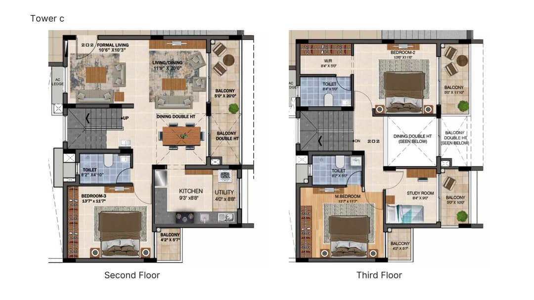 Radiance Floresta,Hennur,Bengaluru- 3.5BHK Floor Plan