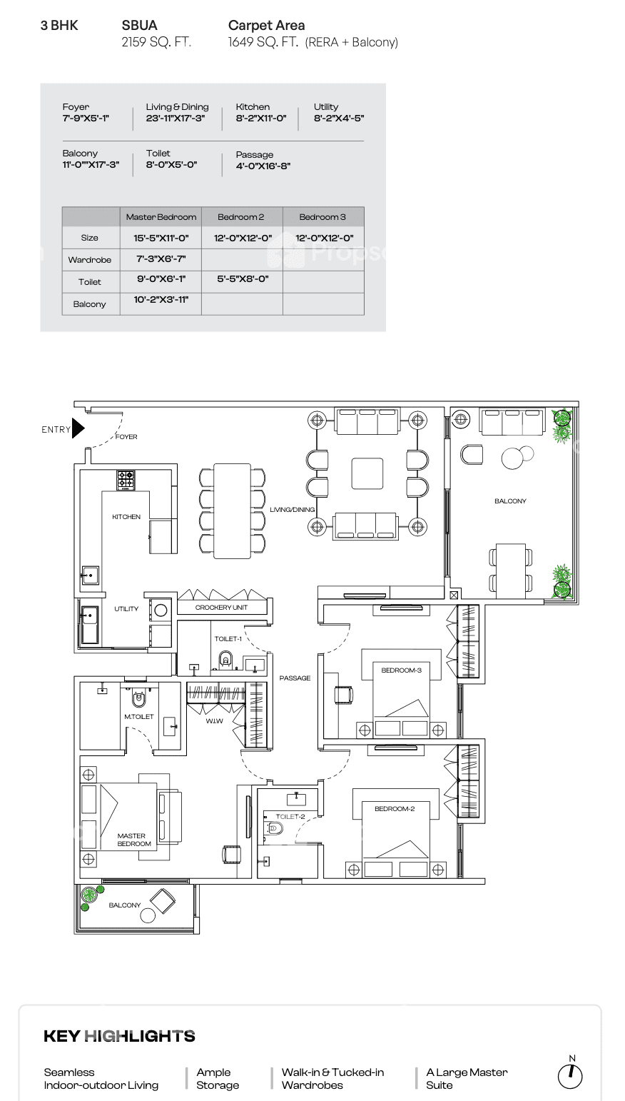 Assetz Zen & Sato,Yelahanka,Bengaluru- 3BHK Floor Plan