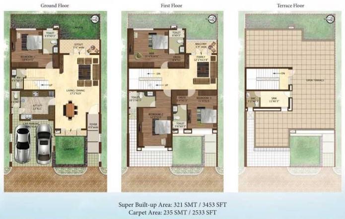 Prestige Woodside,Yelahanka,Bengaluru- 4BHK Floor Plan