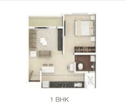 Rohan Upavan Phase 3,Hennur,Bengaluru- 1BHK Floor Plan