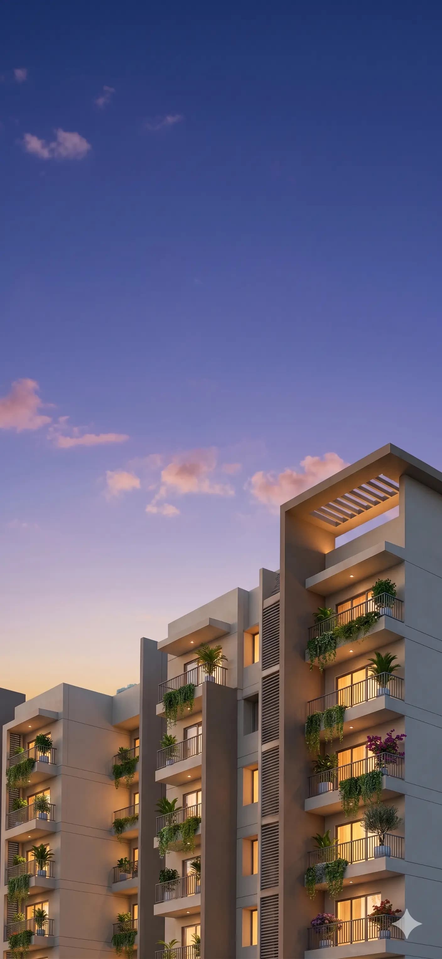 Modern apartment buildings