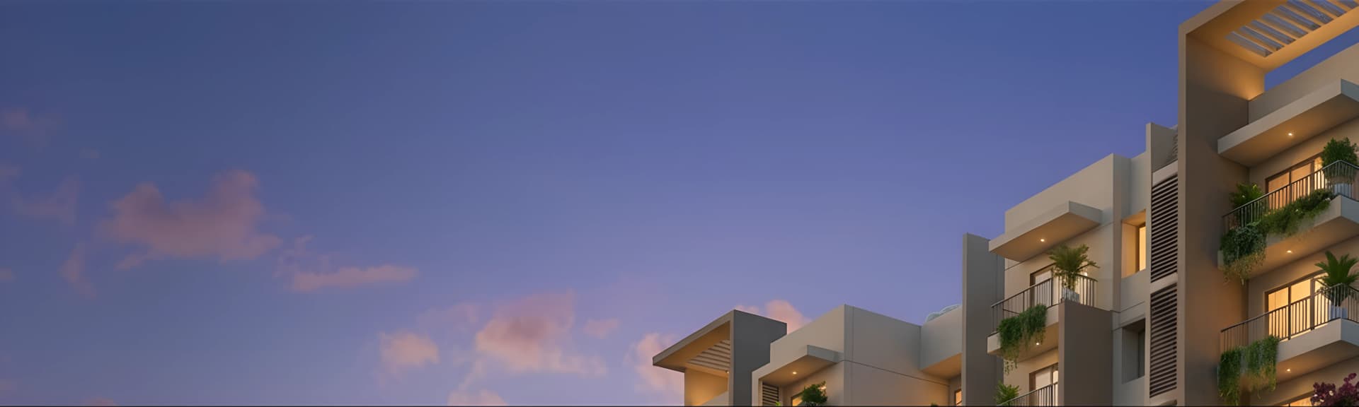 Modern apartment buildings