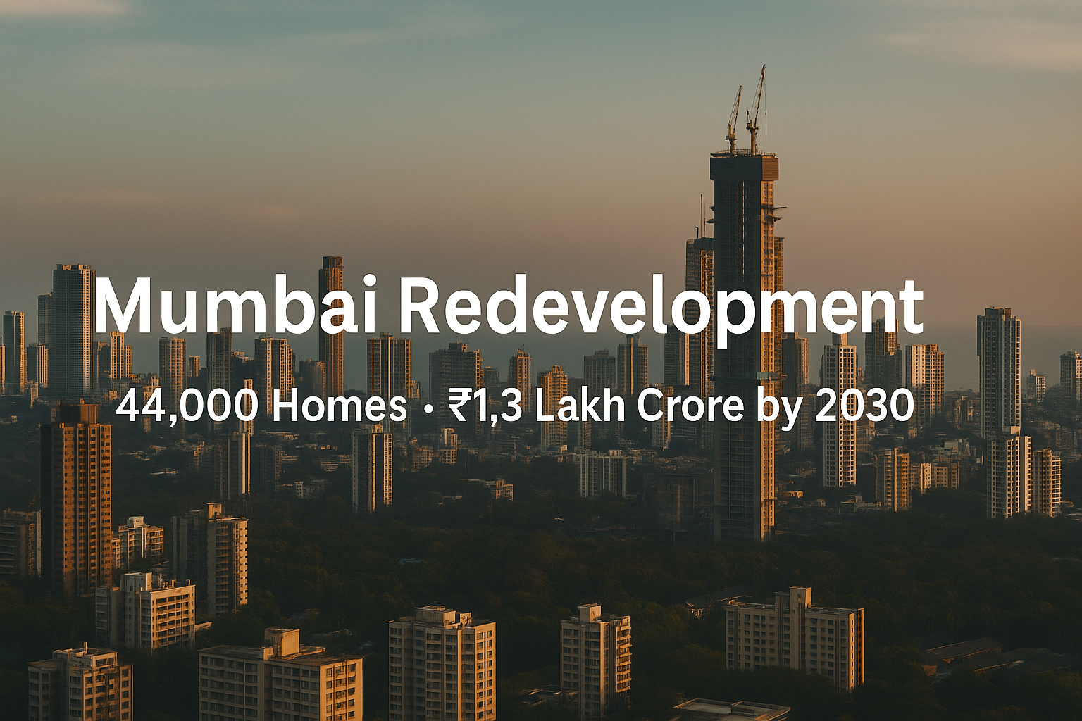 Mumbai Redevelopment: 44,000 Homes, ₹1.3 Lakh Crore Market by 2030