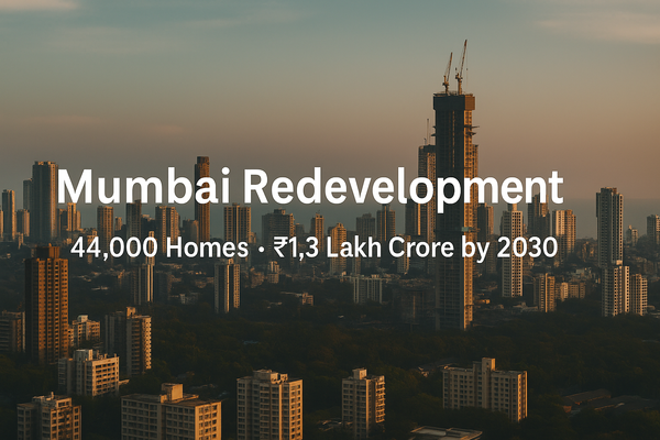 Mumbai Redevelopment: 44,000 Homes, ₹1.3 Lakh Crore Market by 2030